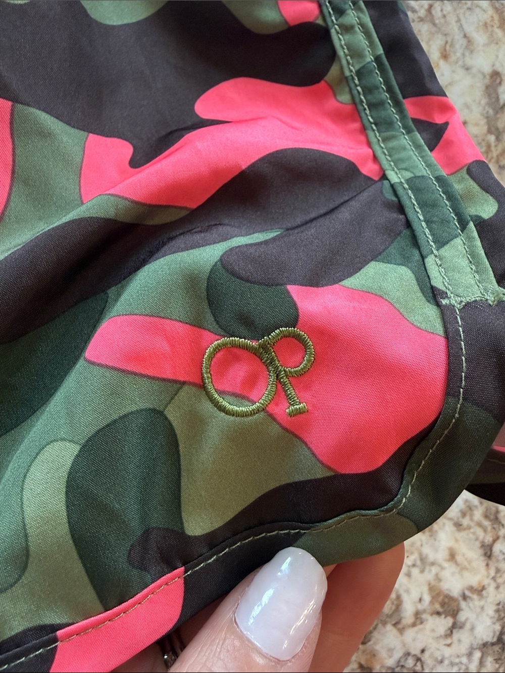 52 OP Pink Camo Athletic Running Shorts Women’s Medium Neon Pink Green - Picture 6 of 6